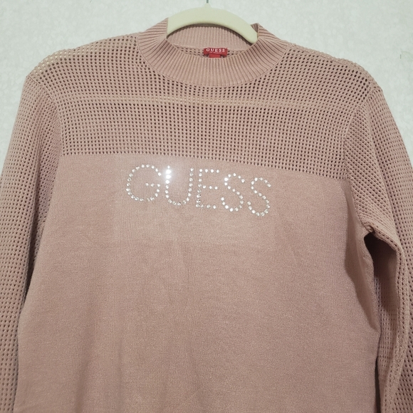 GUESS PINK LONG SLEEVE SWEATER...SIZE:XL - Picture 2 of 7